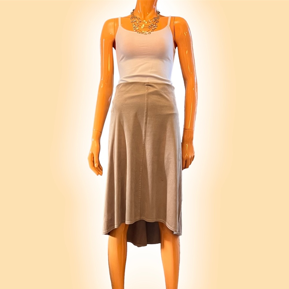 MAX STUDIO Faux Suede Hi-Low Flare Skirt